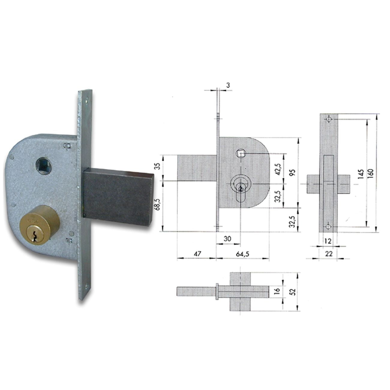 Cisa 42210-30-0 Serratura Cancello Cil Fisso