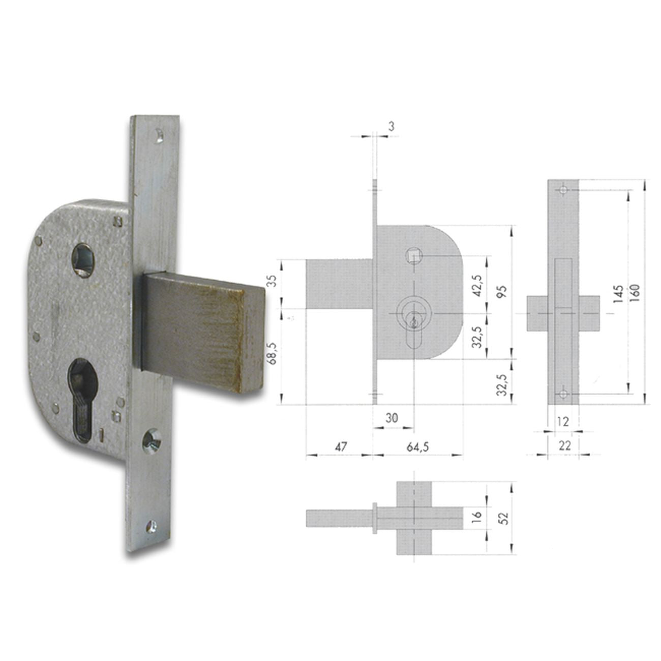 Cisa 42212-30-0 Serratura Cancello S/Cil