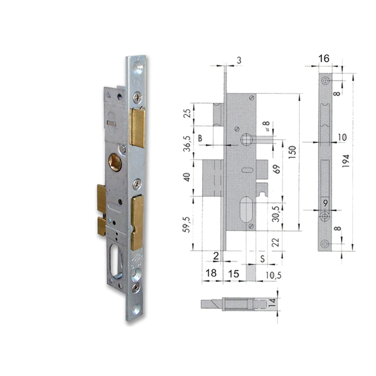 Cisa 44225-15-0 Serratura Infilare  Cil Ov F16