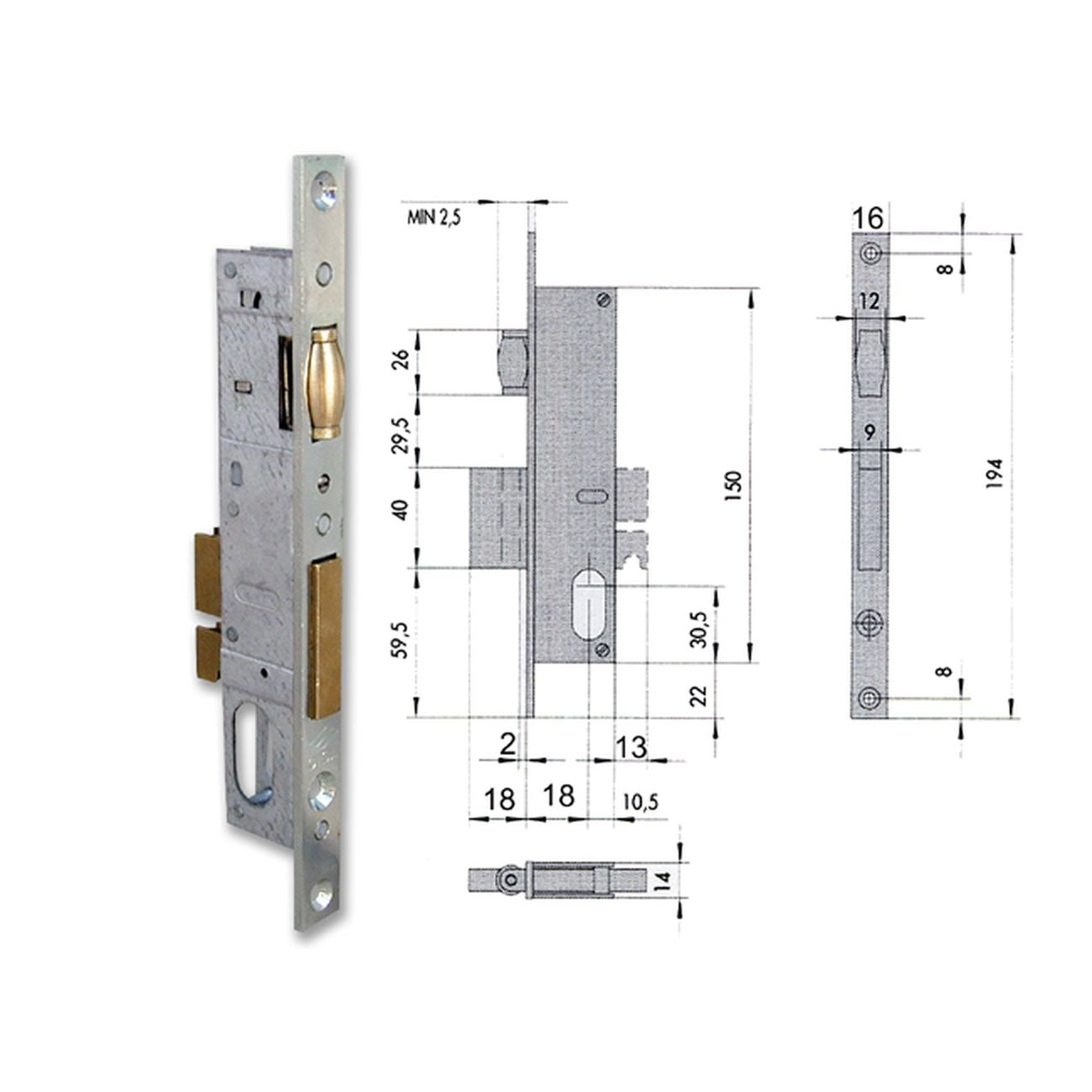 Cisa 44235-18-0 Serratura Infilare  Cil Ov F16