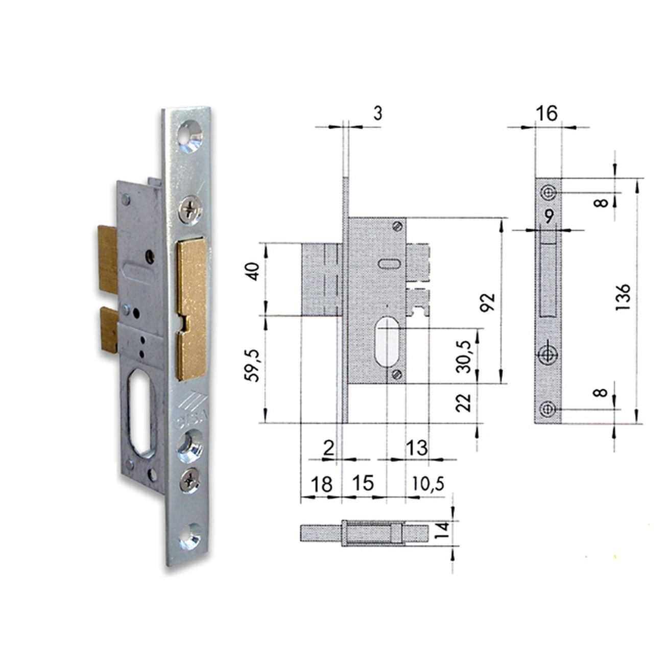 Cisa 44245-18-0 Serratura Infilare  Cil Ov F16