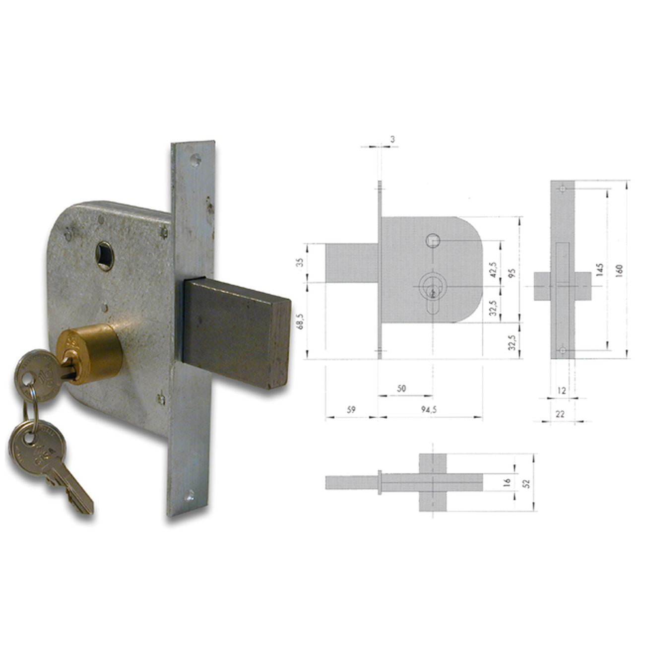 Cisa 42310-50-0 Serratura Cancello Cil Fisso