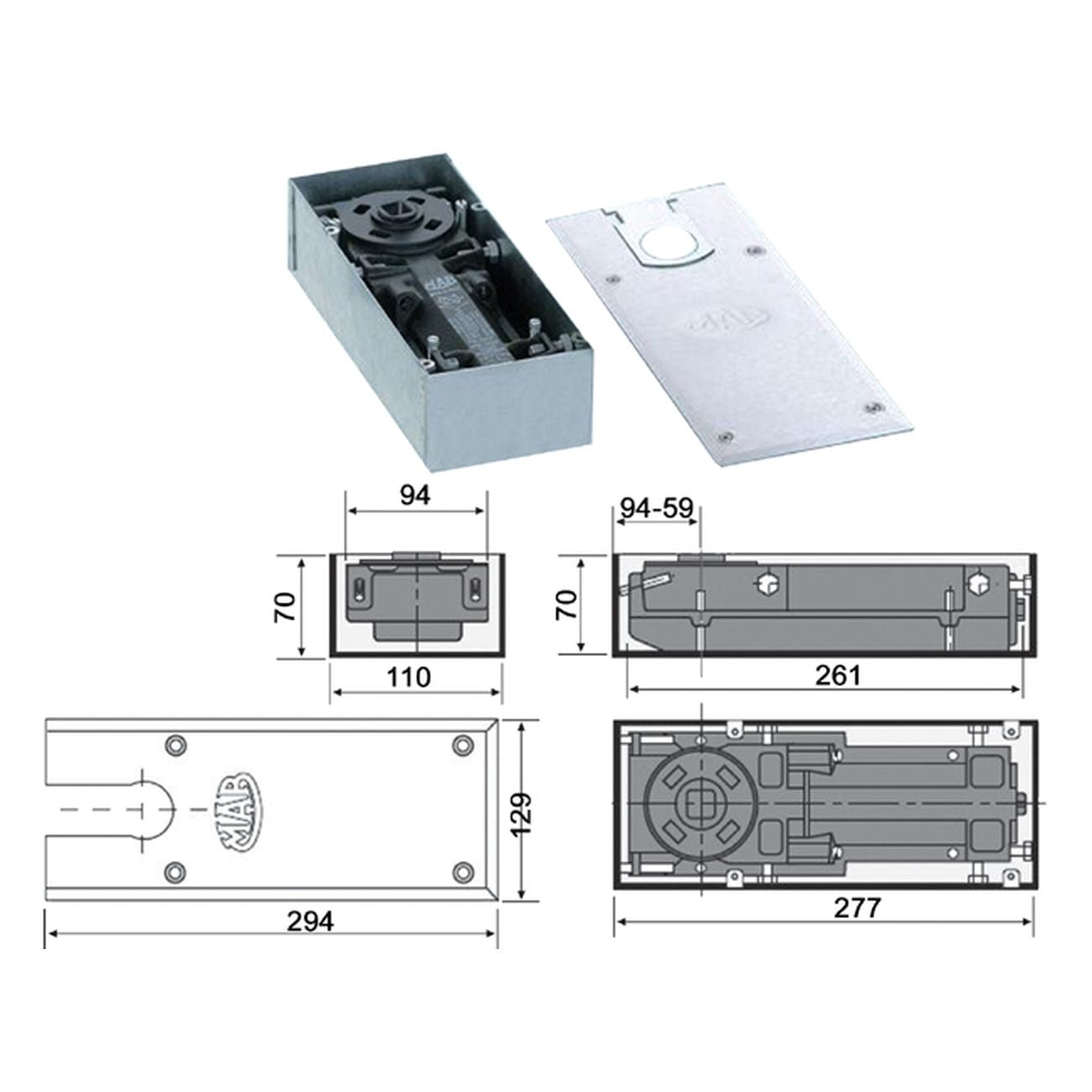 Mab 477.105 Inox Chiud Pav C/F For 1/3