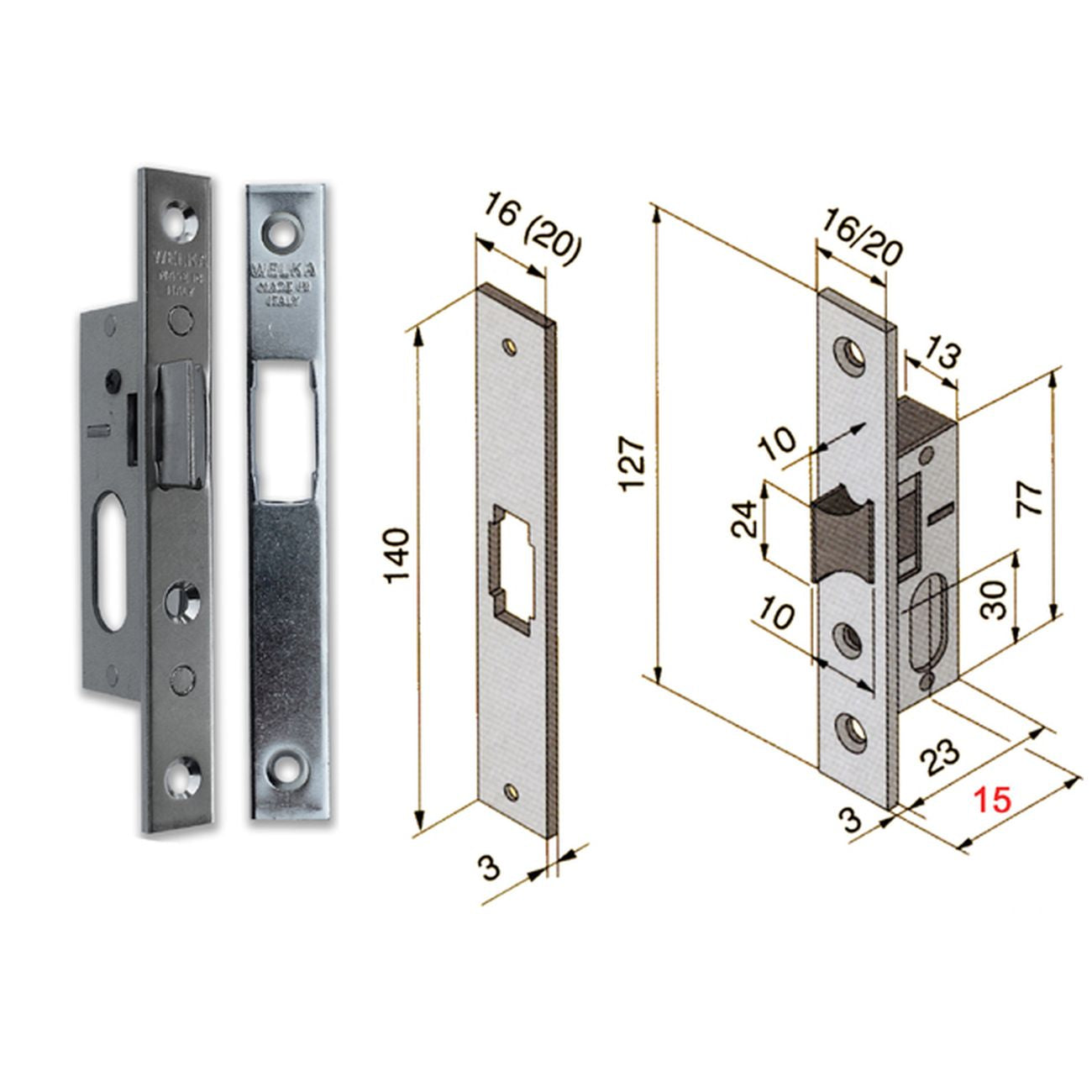 Welka 11515010 Serratura Infilare  Cil Ovale F16