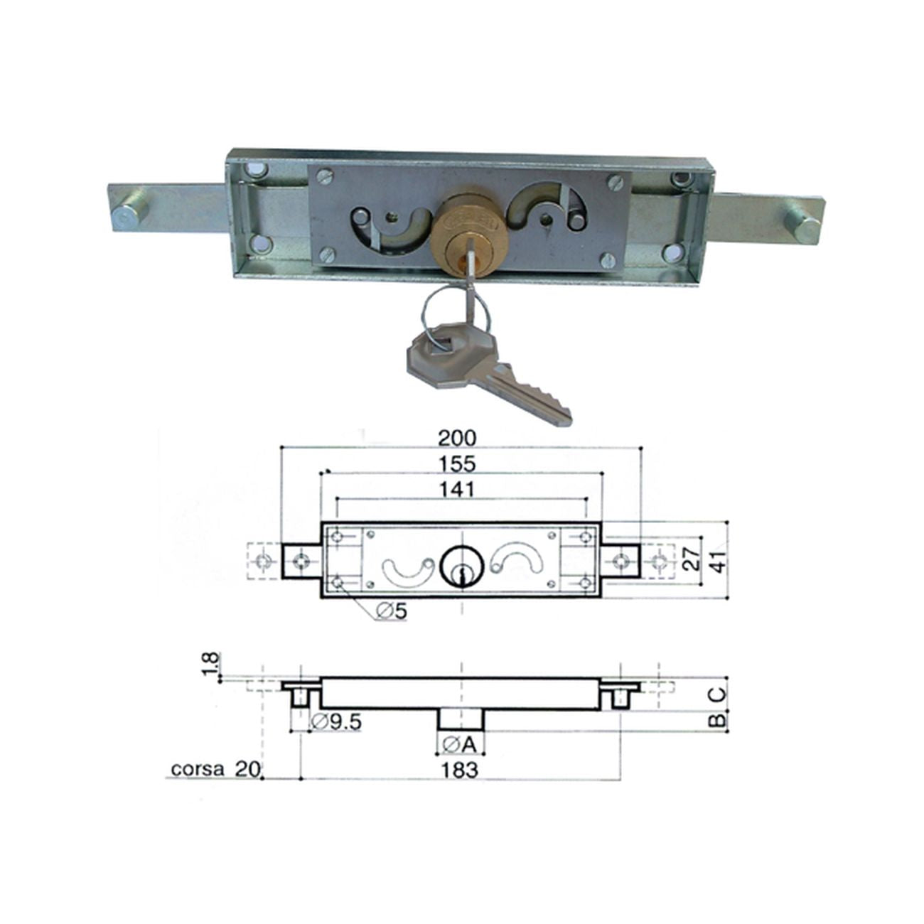 Prefer 6011-0010 Serratura Serrandina Avv