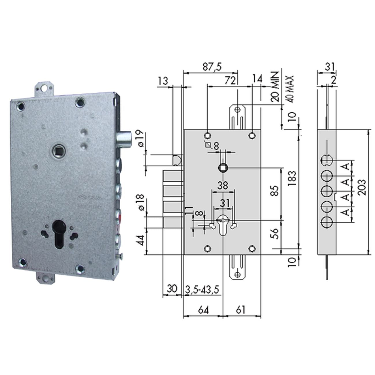 Cisa 56515-38-0 Serratura Cil Sag Blind