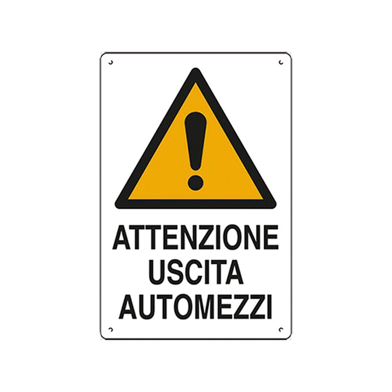 Cartello 'attenzione uscita automezzi' cm 40 x 60 - 10 pz