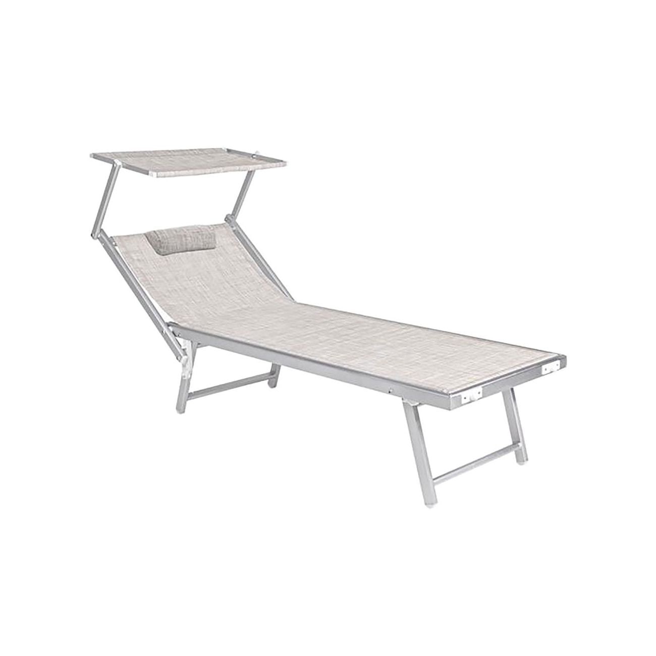 Lettino spiaggia - con parasole e poggiatesta - "Budel"