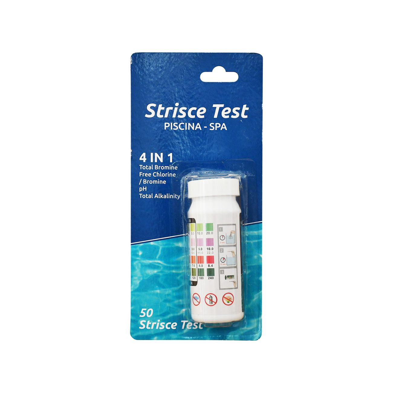 Strisce test acqua 4 in 1 set 50 pezzi