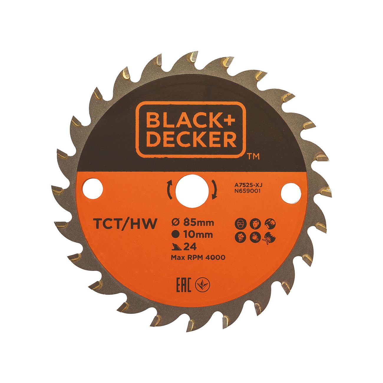 Lama tct per mini sega circolare 'a7525-xj' Ø 85 mm foro 10 mm - 24 denti