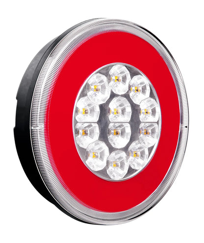 Reversing O-LED, fanale retromarcia e posizione a led — struttura in ABS e lente in PMMA