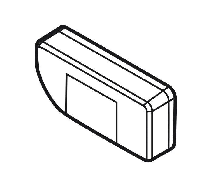Disegno tecnico quotato di Ricambio cover luce sinistra per portabici Justclick, con le misure