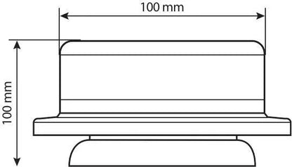 Disegno tecnico quotato di RL-12, luce di segnalazione a Led, 12/24V, con le misure