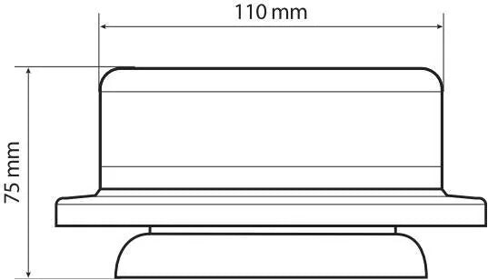 Disegno tecnico quotato di RL-13, luce di segnalazione a Led, 12/24V, con le misure