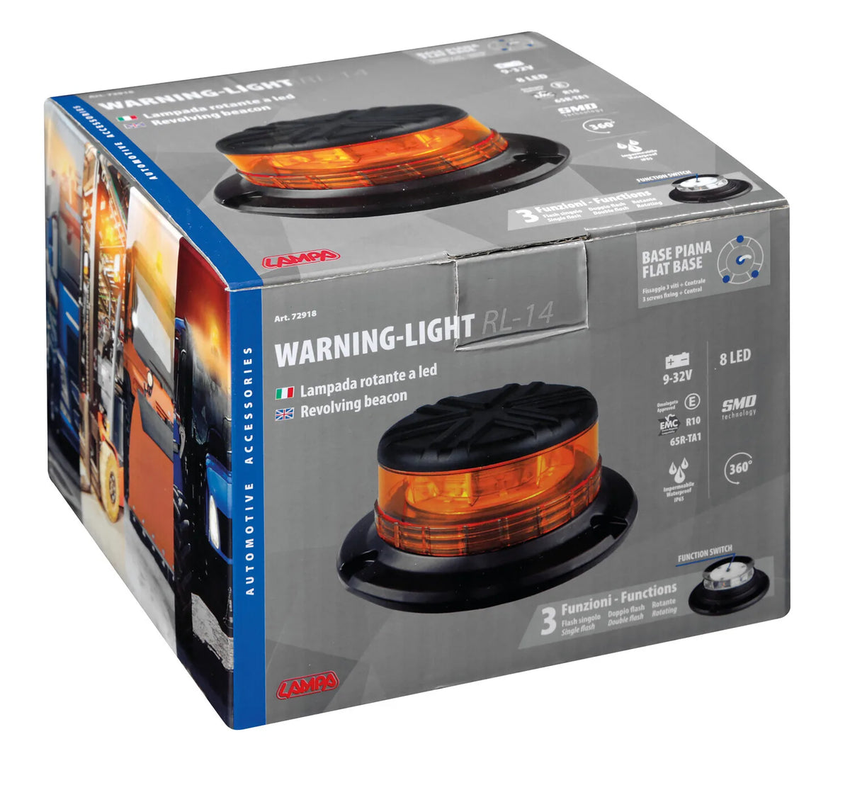 La confezione di RL-14, luce di segnalazione a Led, 12/24V