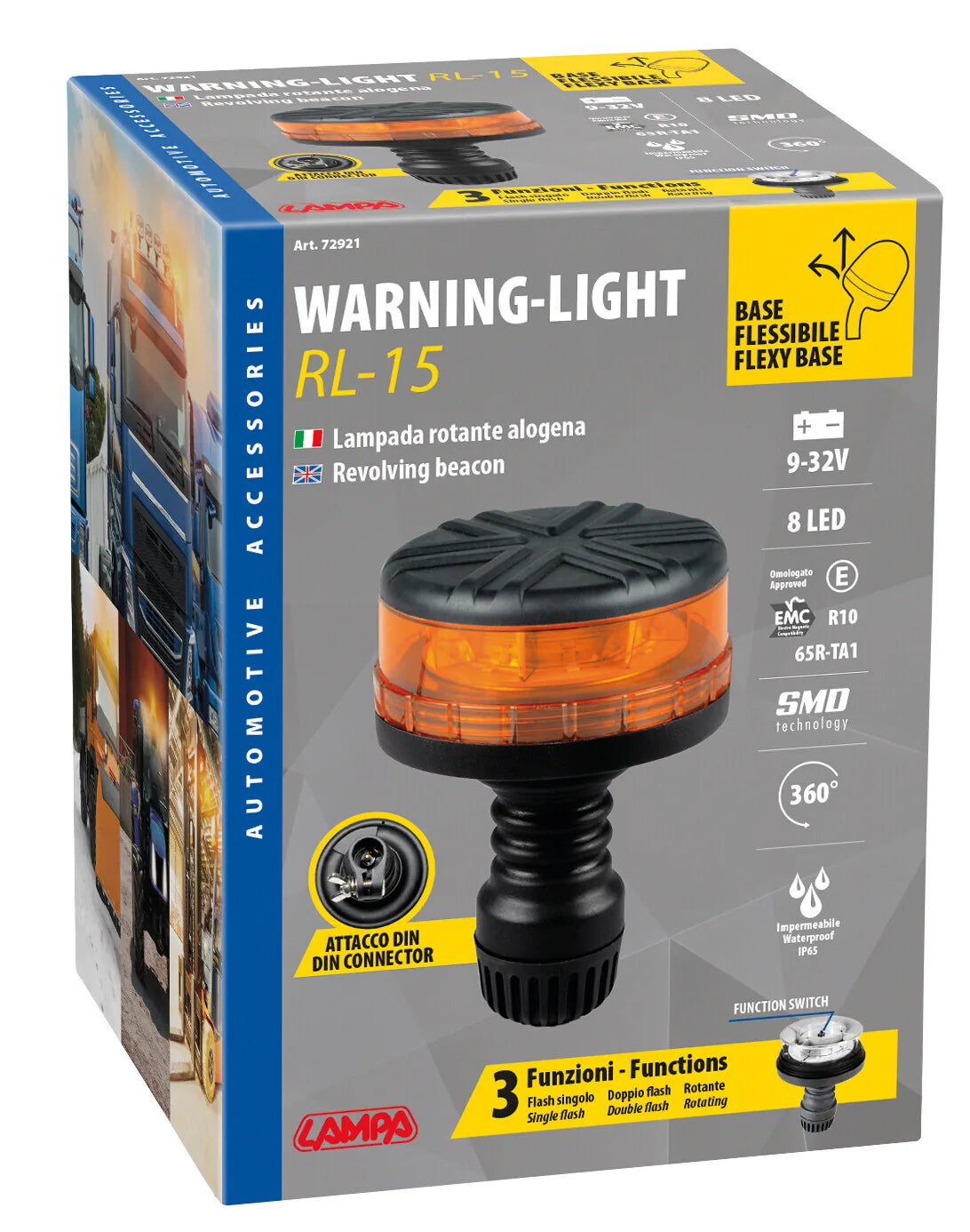 La confezione di RL-15, luce di segnalazione a Led, 12/24V