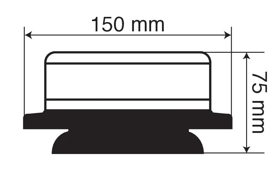 Disegno tecnico quotato di RL-7, luce di segnalazione a led, 12/24V, con le misure