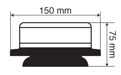 Disegno tecnico quotato di RL-7, luce di segnalazione a led, 12/24V, con le misure