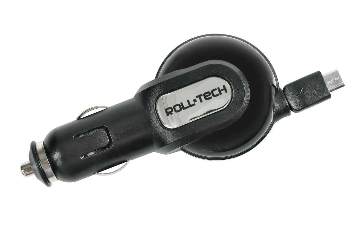 Roll-Tech, caricabatteria Micro Usb - 500 mA — cavo riavvolgibile da 100 cm. Indicatore di carica (verde carico, rosso in…
