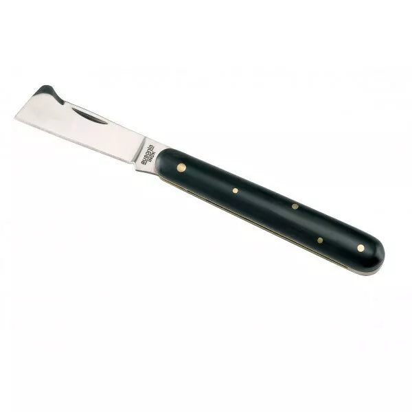Ausonia - Coltello innesto lama al carbonio manico in finto corno cm 17