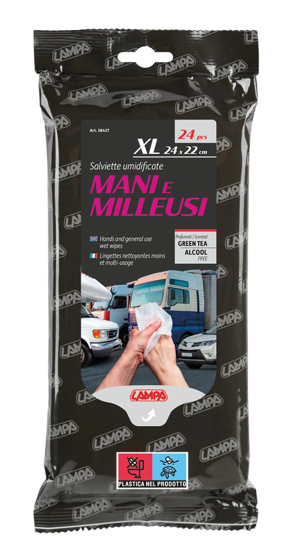 La confezione di Salviette umidificate mani e milleusi - 24 pz - 24x22 cm