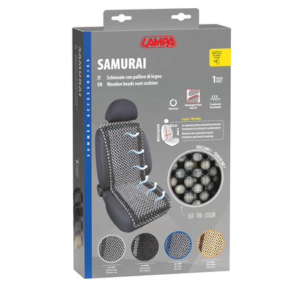 La confezione di Samurai, schienale in palline di legno - Blu/Grigio
