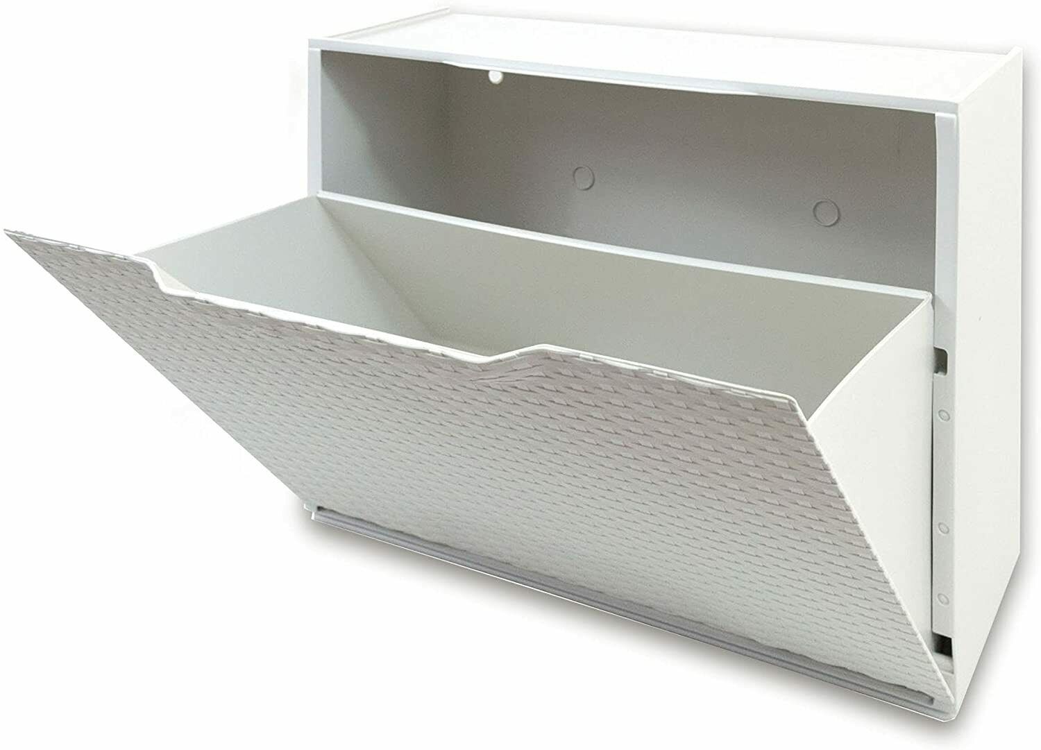 Scarpiera porta scarpe in rattan - bianca - Modulare componibile - cm 51x17x40.