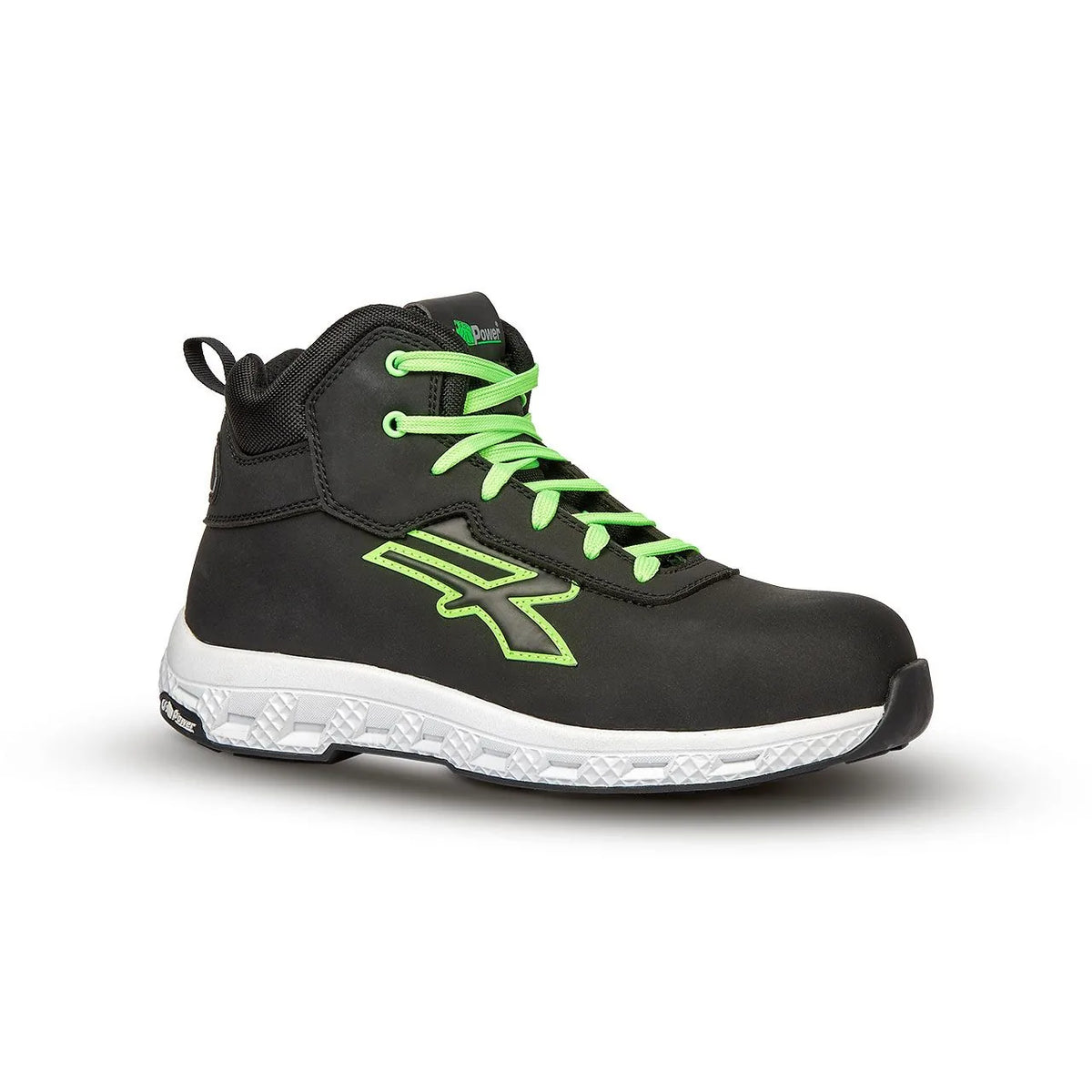 Scarpe antinfortunistiche alte U-Power ALANIS ESD S3S CI HI HRO FO SR Black/Verde Fluo