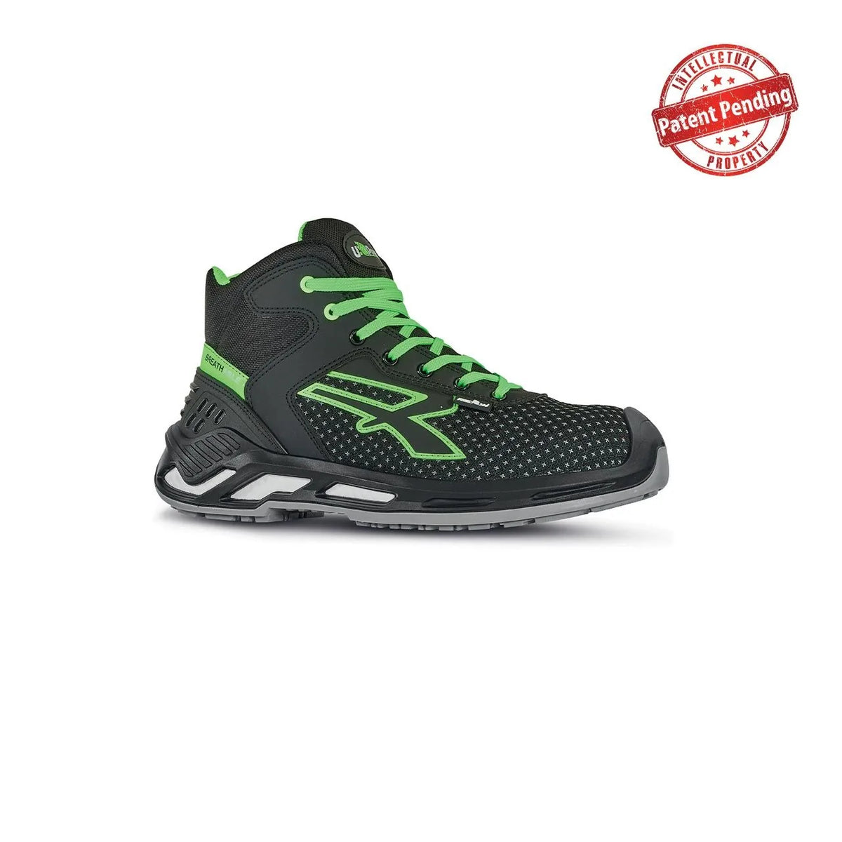 Scarpe antinfortunistiche alte U-Power HARRY s ESD S3S CI FO SR Black/Verde Fluo