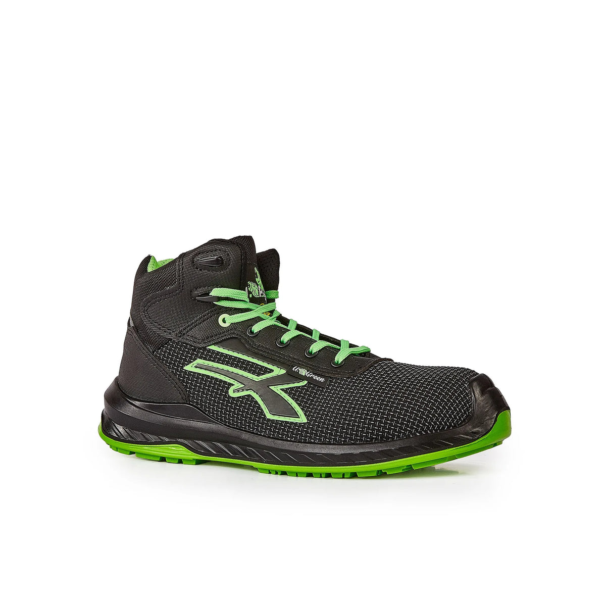 Scarpe antinfortunistiche alte U-Power LAKE UK s ESD S3S CI FO SR Black/Verde Fluo