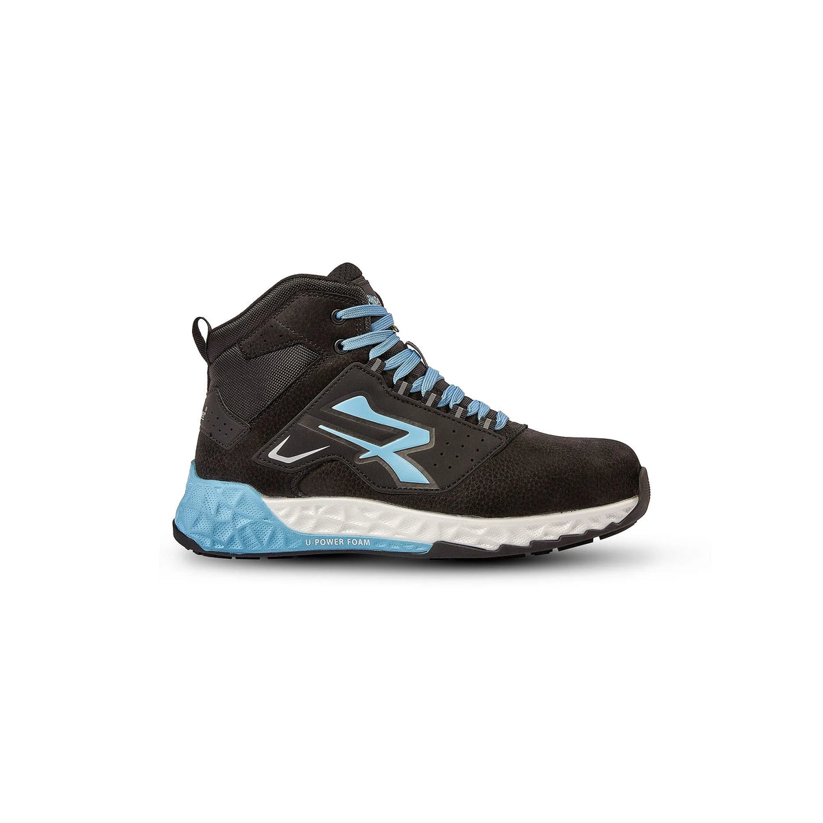 Scarpe antinfortunistiche alte U-Power NYMERIA ESD S3S CI HI HRO FO SR Black/Baby Blue