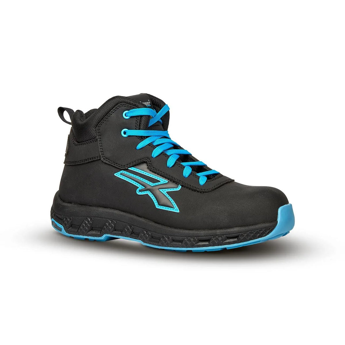Scarpe antinfortunistiche alte U-Power OWEN ESD S3S CI HI HRO FO SR Black/Blue Fluo