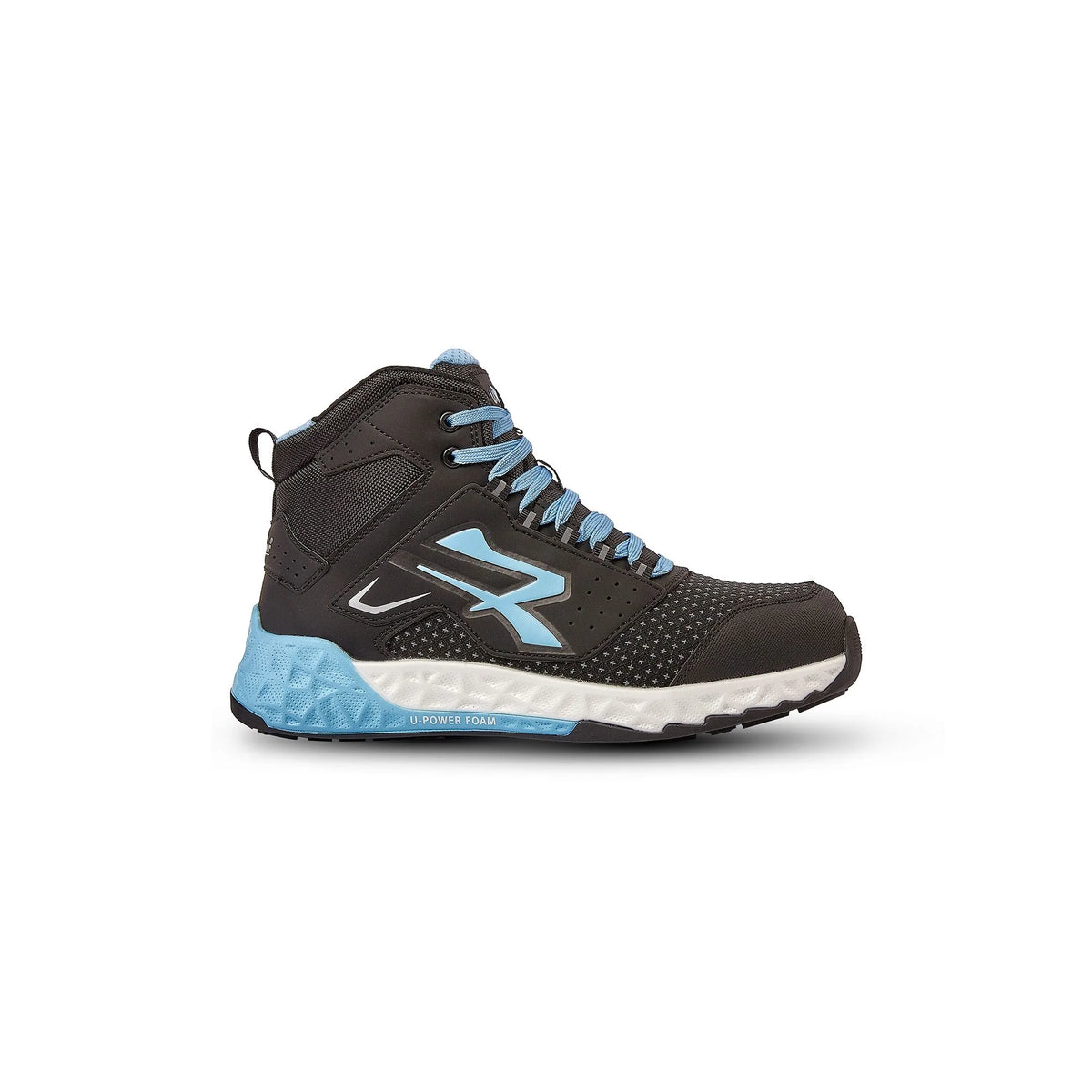 Scarpe antinfortunistiche alte U-Power PYKE ESD S3S CI HI HRO FO SR Black/Baby Blue