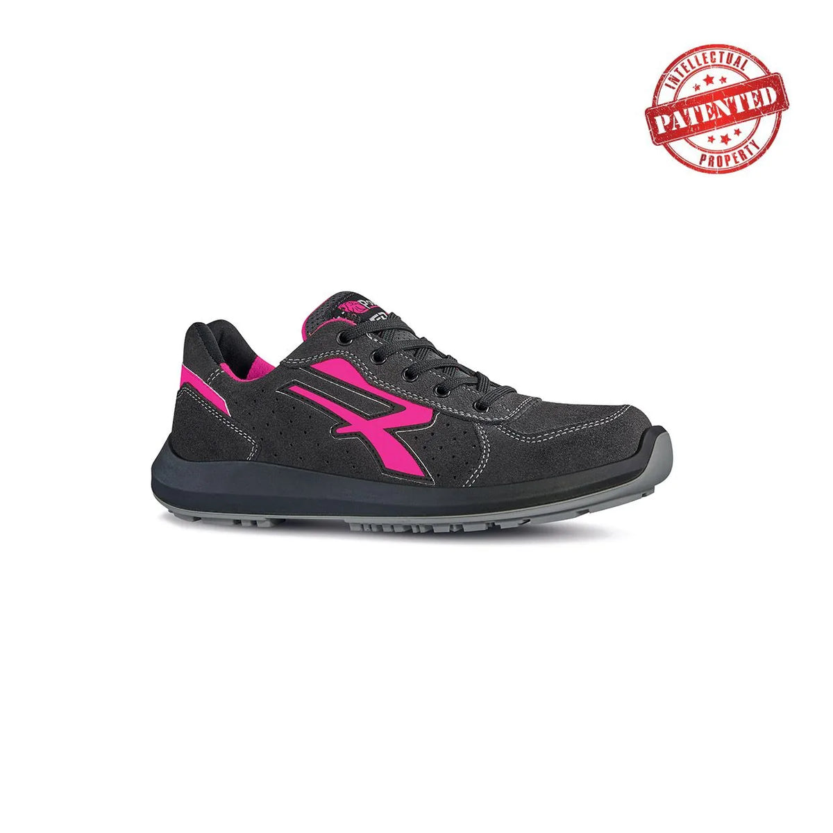 Scarpe antinfortunistiche basse da donna U-Power ELECTRA s ESD S1PS FO SR Grey/Pink Fluo