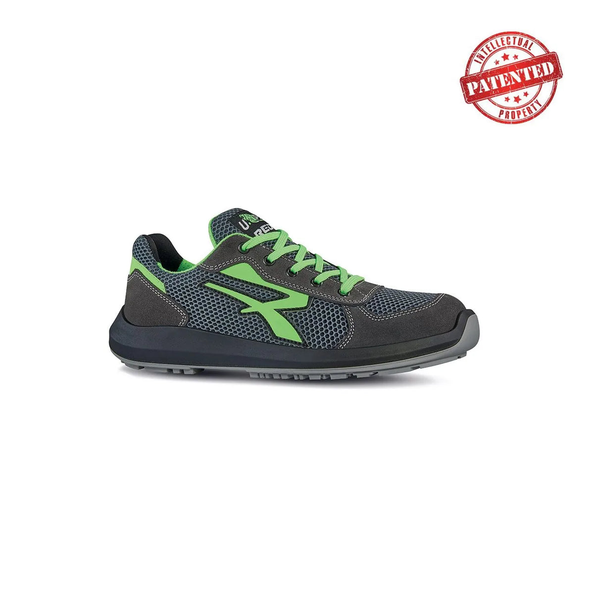 Scarpe antinfortunistiche basse da donna U-Power GEMINI s ESD S1PS FO SR Grey/Verde Fluo