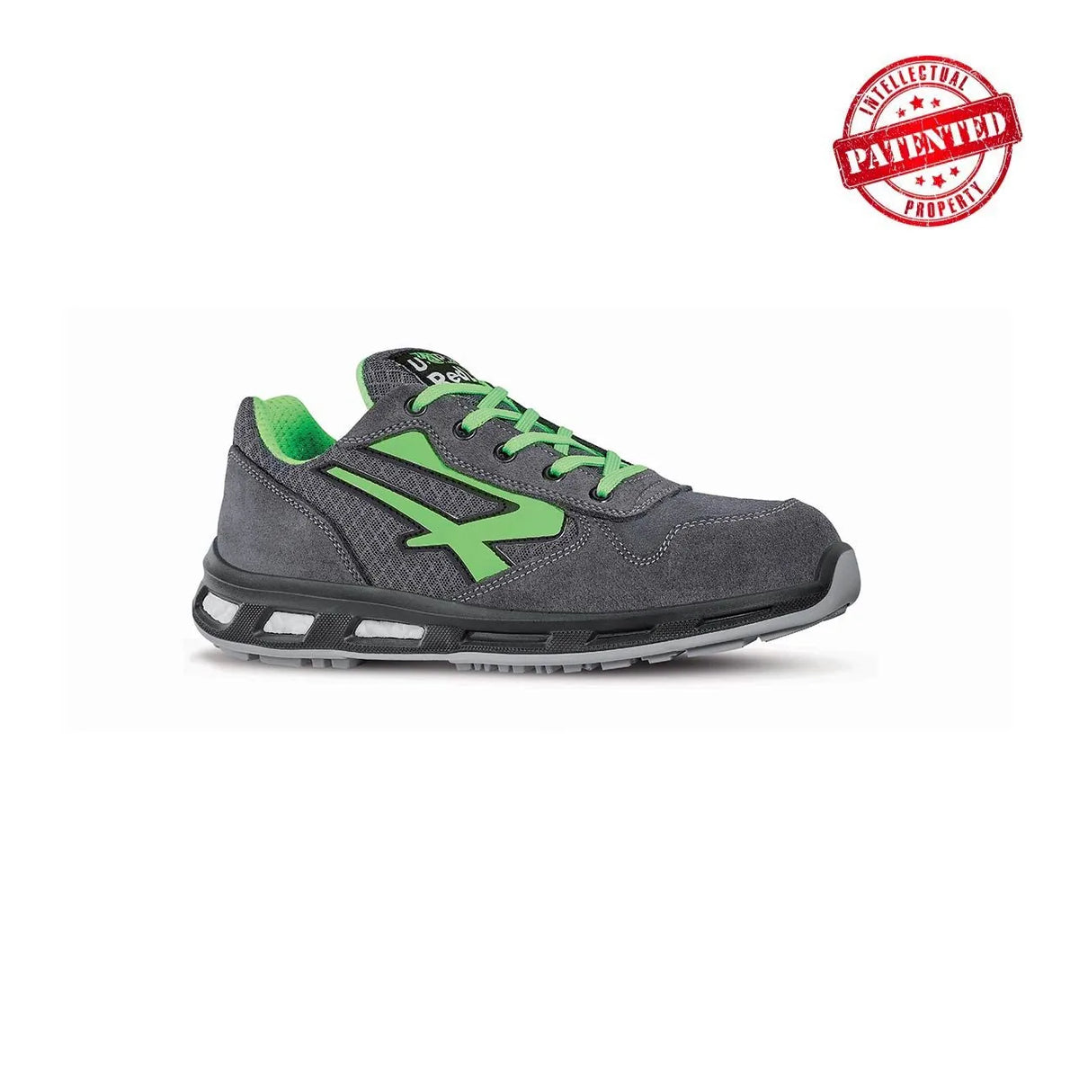 Scarpe antinfortunistiche basse da donna U-Power POINT s ESD S1PS FO SR Grey/Verde Fluo