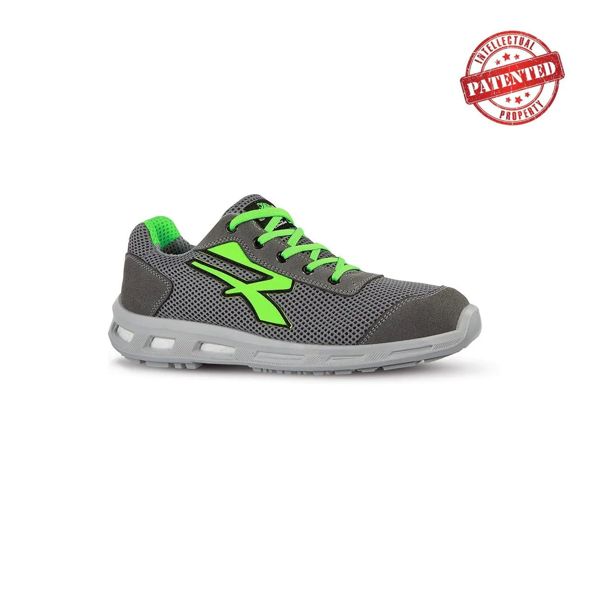 Scarpe antinfortunistiche basse da donna U-Power SUMMER s ESD S1PS FO SR Grey/Verde Fluo