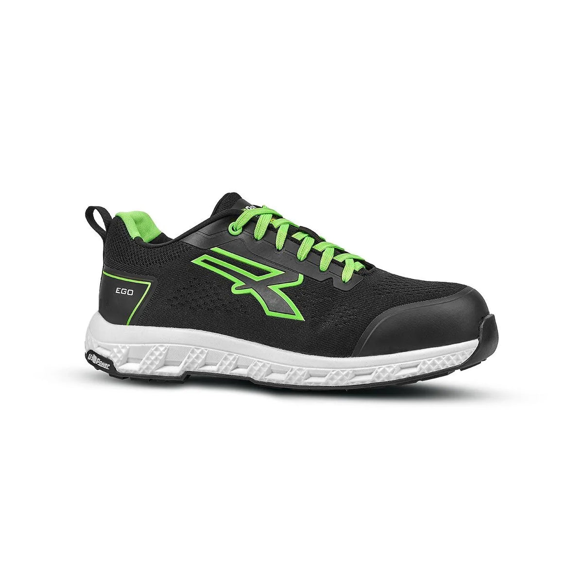 Scarpe antinfortunistiche basse U-Power ATON ESD S1PS HI HRO FO SR Black/Verde Fluo