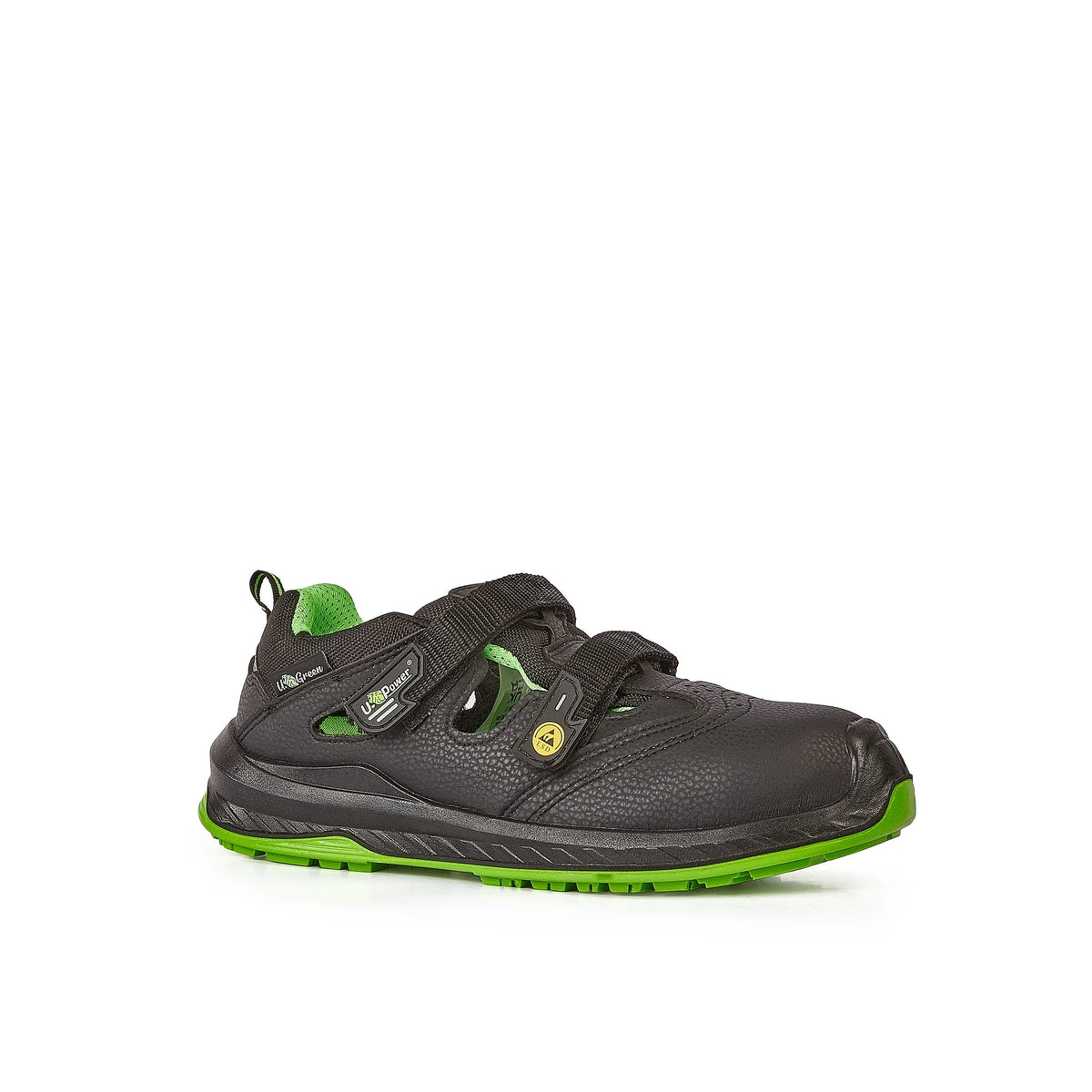 Scarpe antinfortunistiche basse U-Power BROOK UK s ESD S1PS FO SR Black/Verde Fluo