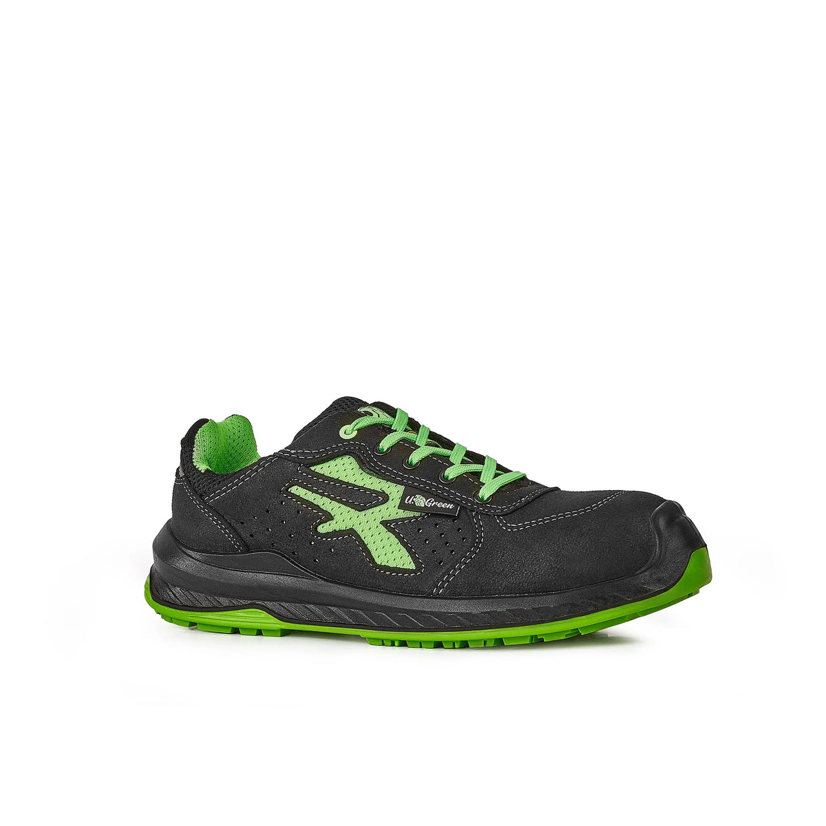 Scarpe antinfortunistiche basse U-Power CANYON UK s ESD S1PS FO SR Black/Verde Fluo