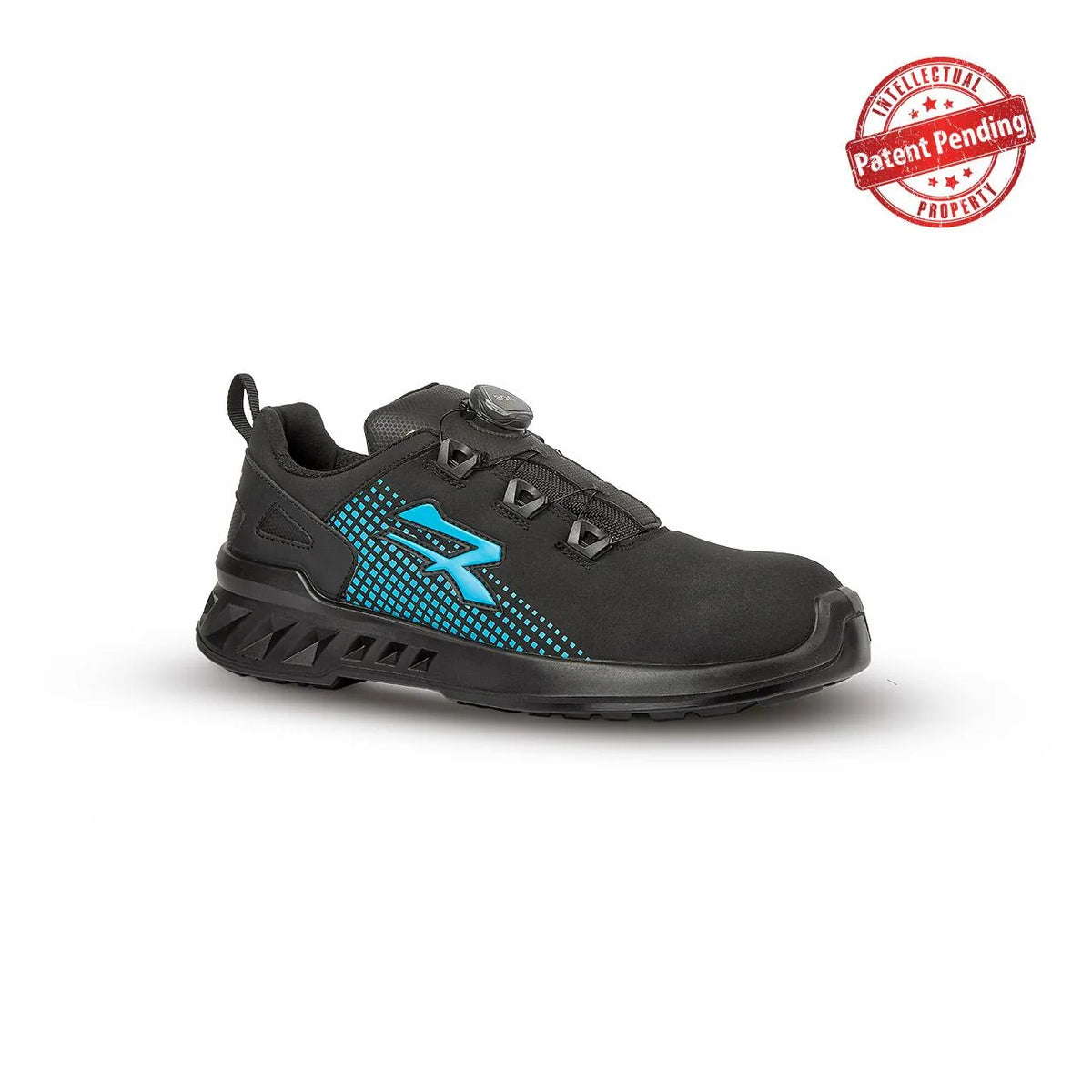 Scarpe antinfortunistiche basse U-Power FLUX ESD S3S CI FO SR Black/Blue Fluo