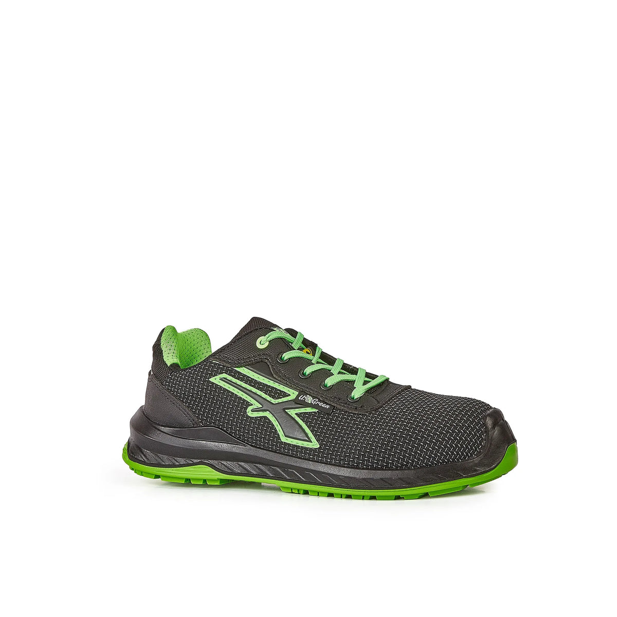 Scarpe antinfortunistiche basse U-Power ISLAND UK s ESD S3S CI FO SR Black/Verde Fluo