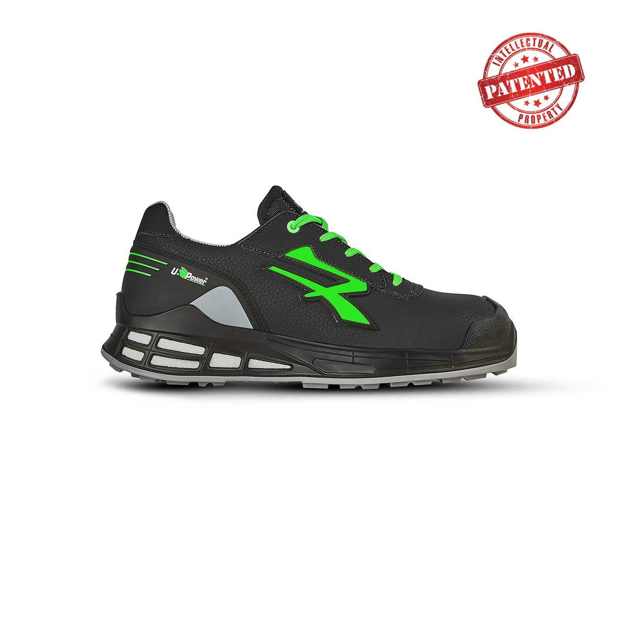 Scarpe antinfortunistiche basse U-Power JAGO s ESD S3S CI FO SR Black/Green