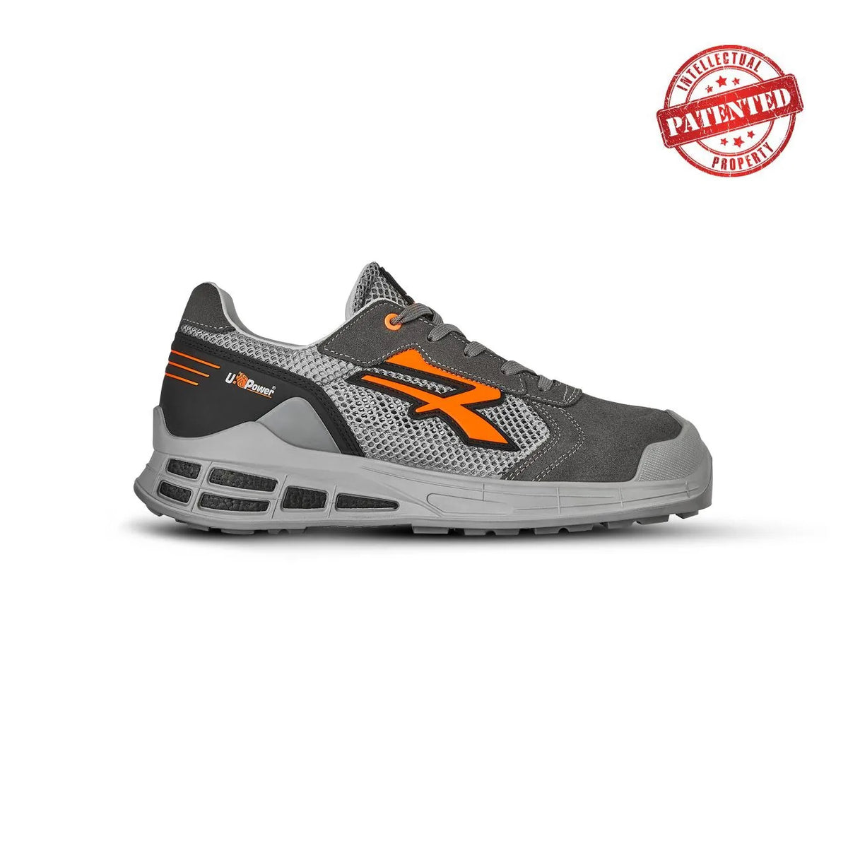 Scarpe antinfortunistiche basse U-Power MOKI s ESD S1PS FO SR Grey/Orange Fluo