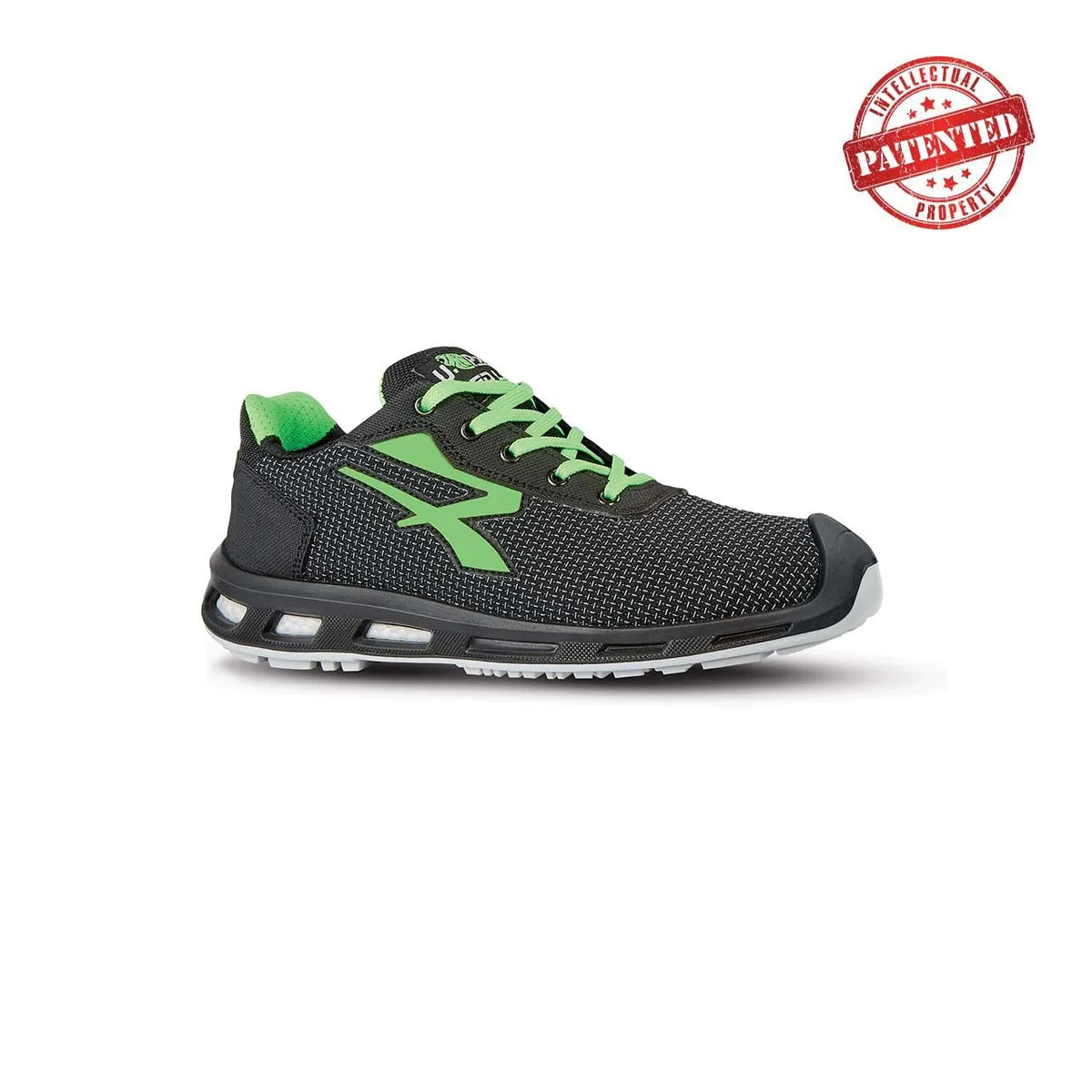Scarpe antinfortunistiche basse U-Power STRONG s ESD S3S CI FO SR Black/Verde Fluo