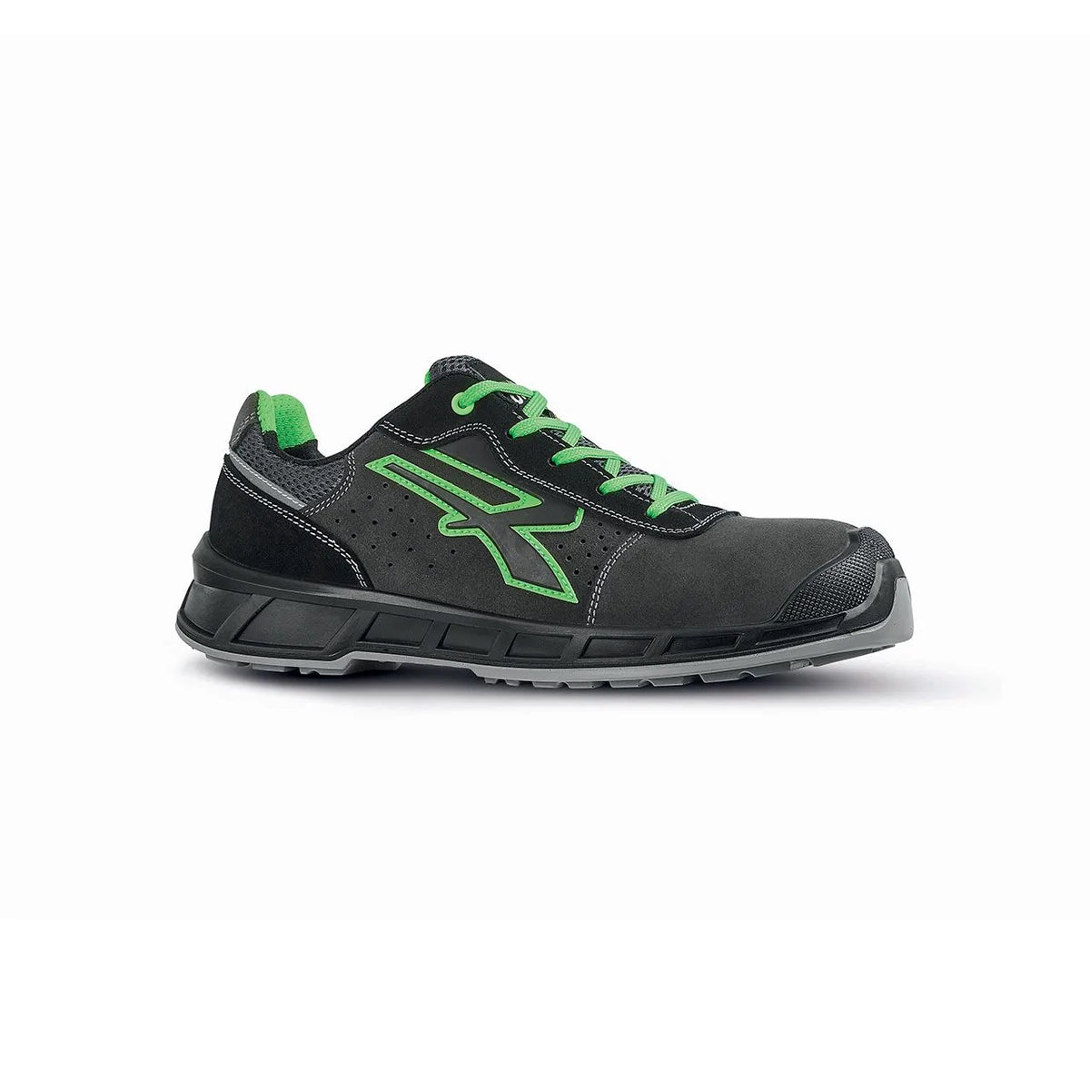 Scarpe antinfortunistiche basse U-Power TAYLOR s ESD S1PS FO SR Grey/Verde Fluo