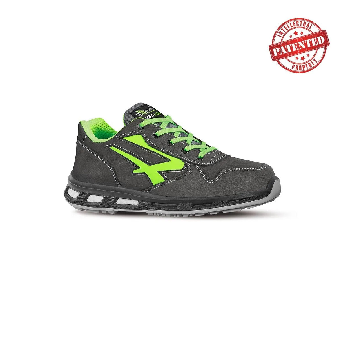 Scarpe antinfortunistiche basse U-Power YODA s ESD S3S CI FO SR Grey/Verde Fluo