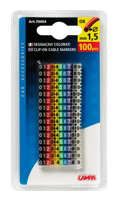La confezione di Segnacavi colorati, set 150 pz