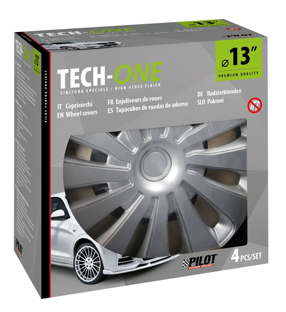 La confezione di Sepang Silver - Set 4 copricerchi - Ø