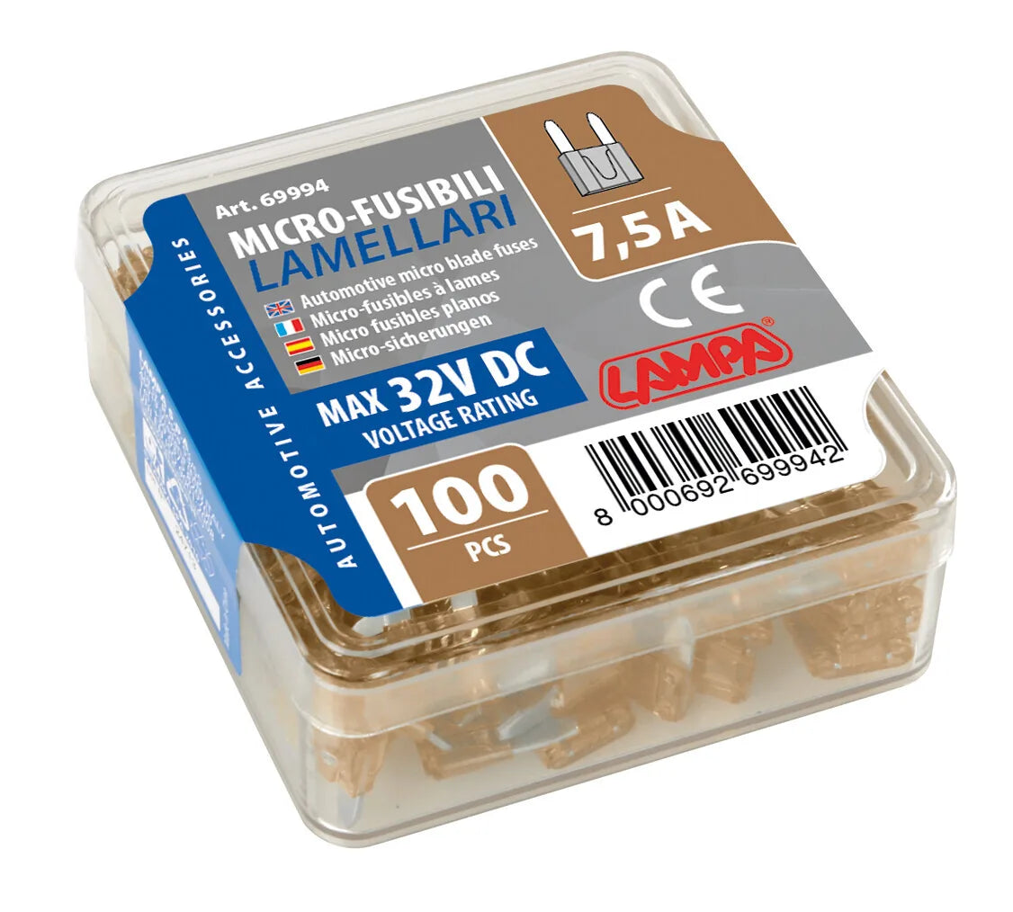 La confezione di Set 100 micro fusibili lamellari, 12/32V, vista 2